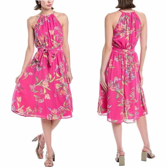 RACHEL Rachel Roy  Jinx Chiffon Floral Midi Dress Size US 8 - Picture 2 of 12